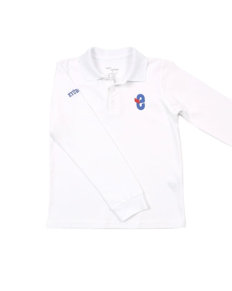 Polo Yaka Uzun Kol Beyaz (Ortaokul)